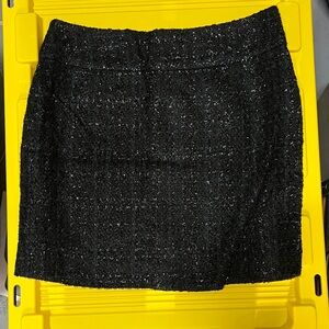 The Limited Black Tweed Mini Skirt with Subtle Sparkle
